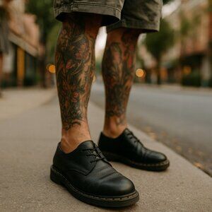 DR. MARTENS 1461 Made in England 9 Vintage Brown Leather 3 Eye Loafers Y2K Docs